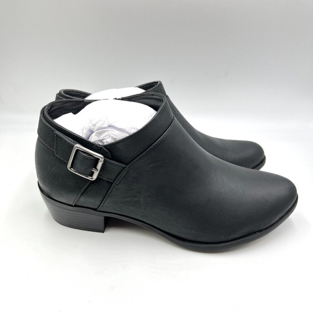 Lifestride Womens Size 11‎ Alexi Black Faux Vegan Leather Ankle Boots Booties